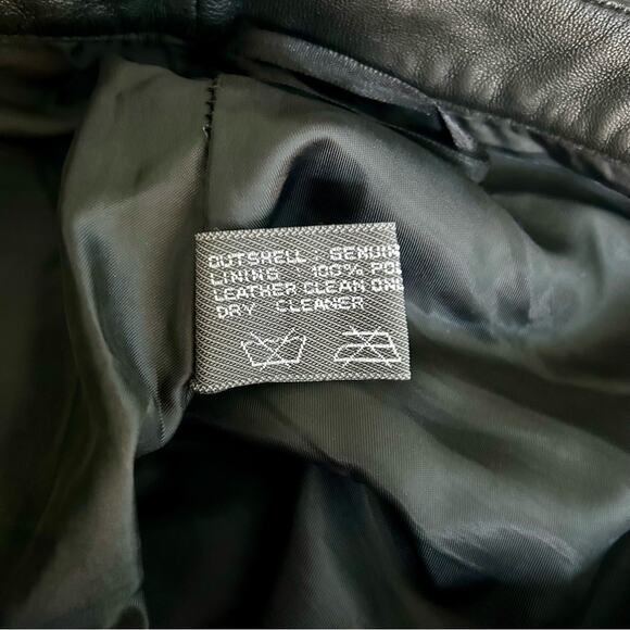 REM Garson Black Leather Biker Pants Bootcut Low Rise Size 8 Moto - Picture 11 of 16